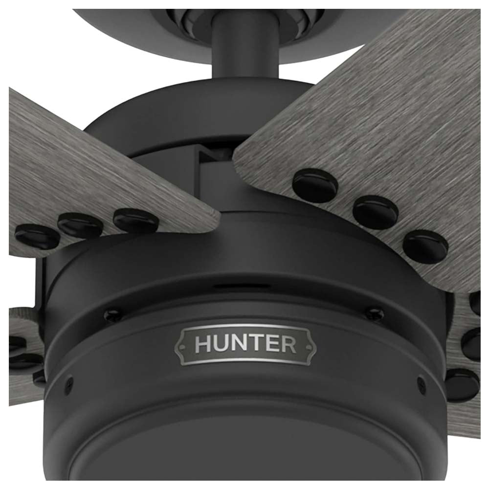 VENTILADOR TECHO 5 ASPAS 52 PULGADAS BURTON EXTERIOR COLOR NEGRO MATE 52247 HUNTER