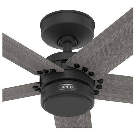 VENTILADOR TECHO 5 ASPAS 52 PULGADAS BURTON EXTERIOR COLOR NEGRO MATE 52247 HUNTER