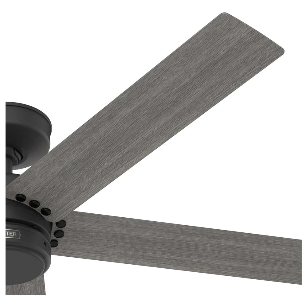VENTILADOR TECHO 5 ASPAS 52 PULGADAS BURTON EXTERIOR COLOR NEGRO MATE 52247 HUNTER