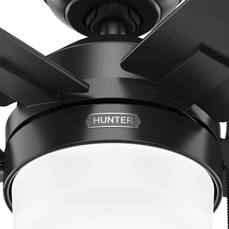 VENTILADOR PARA INTERIOR DE 5 ASPAS CON LAMPARA LED COLOR NEGRO MATE ANISTEN 52485 HUNTER