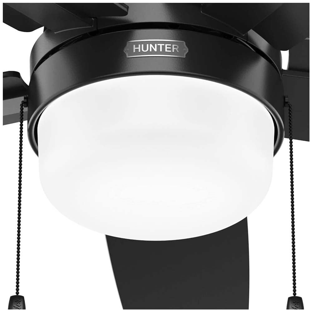 VENTILADOR TECHO 5 ASPAS 44 PULGADAS LED NEGRO MATE 52486 HUNTER