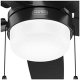 VENTILADOR TECHO 5 ASPAS 44 PULGADAS LED NEGRO MATE 52486 HUNTER