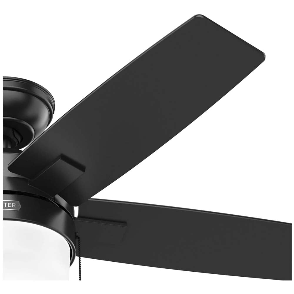 VENTILADOR TECHO 5 ASPAS 44 PULGADAS LED NEGRO MATE 52486 HUNTER