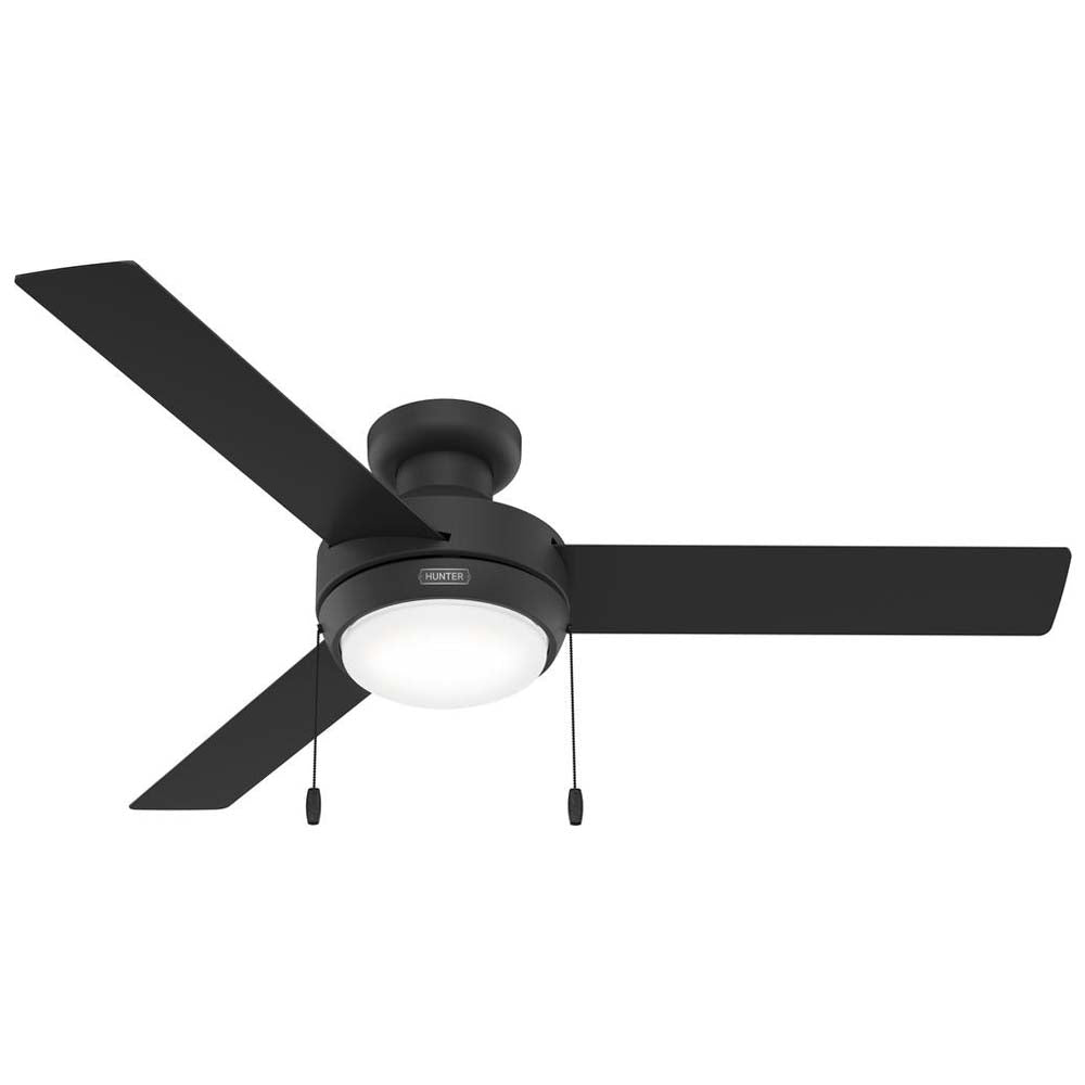 VENTILADOR TECHO 3 ASPAS 52 PULGADAS LED NEGRO MATE 52654 HUNTER