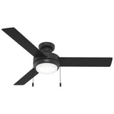 VENTILADOR TECHO 3 ASPAS 52 PULGADAS LED NEGRO MATE 52654 HUNTER