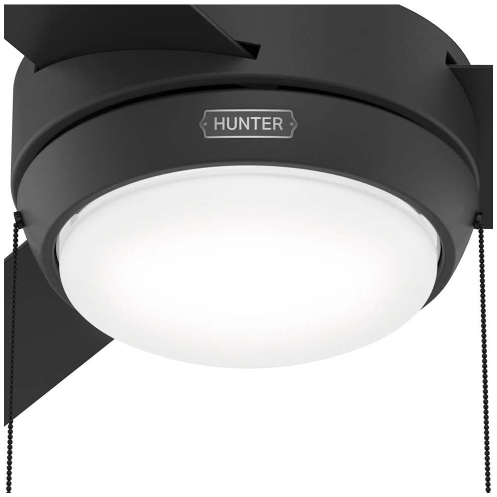 VENTILADOR TECHO 3 ASPAS 52 PULGADAS LED NEGRO MATE 52654 HUNTER