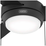 VENTILADOR TECHO 3 ASPAS 52 PULGADAS LED NEGRO MATE 52654 HUNTER