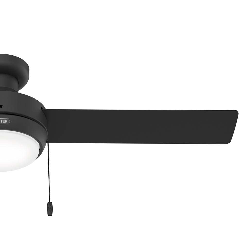 VENTILADOR TECHO 3 ASPAS 52 PULGADAS LED NEGRO MATE 52654 HUNTER