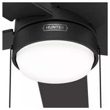 VENTILADOR TECHO 5 ASPAS 52 PULGADAS LED MANSILLA NEGRO MATE 52712 HUNTER