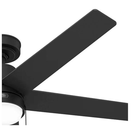VENTILADOR TECHO 5 ASPAS 52 PULGADAS LED MANSILLA NEGRO MATE 52712 HUNTER