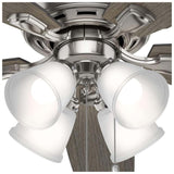 VENTILADOR TECHO 5 ASPAS 52 PULGADAS CON 4 LAMPARAS LED NIQUEL CEPILLADO 53216 HUNTER