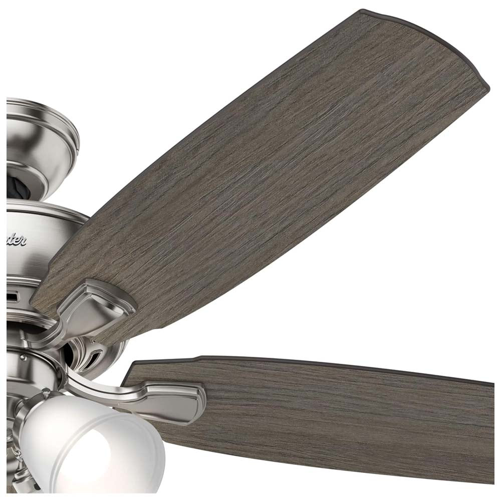 VENTILADOR TECHO 5 ASPAS 52 PULGADAS CON 4 LAMPARAS LED NIQUEL CEPILLADO 53216 HUNTER