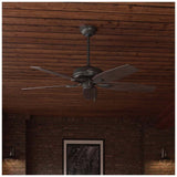 VENTILADOR TECHO 5 ASPAS 52 PULGADAS LED NEWSOME PREMIER BRONCE 53320 HUNTER
