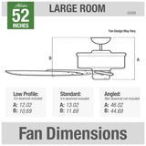 VENTILADOR TECHO 5 ASPAS 52 PULGADAS LED NEWSOME PREMIER BRONCE 53320 HUNTER