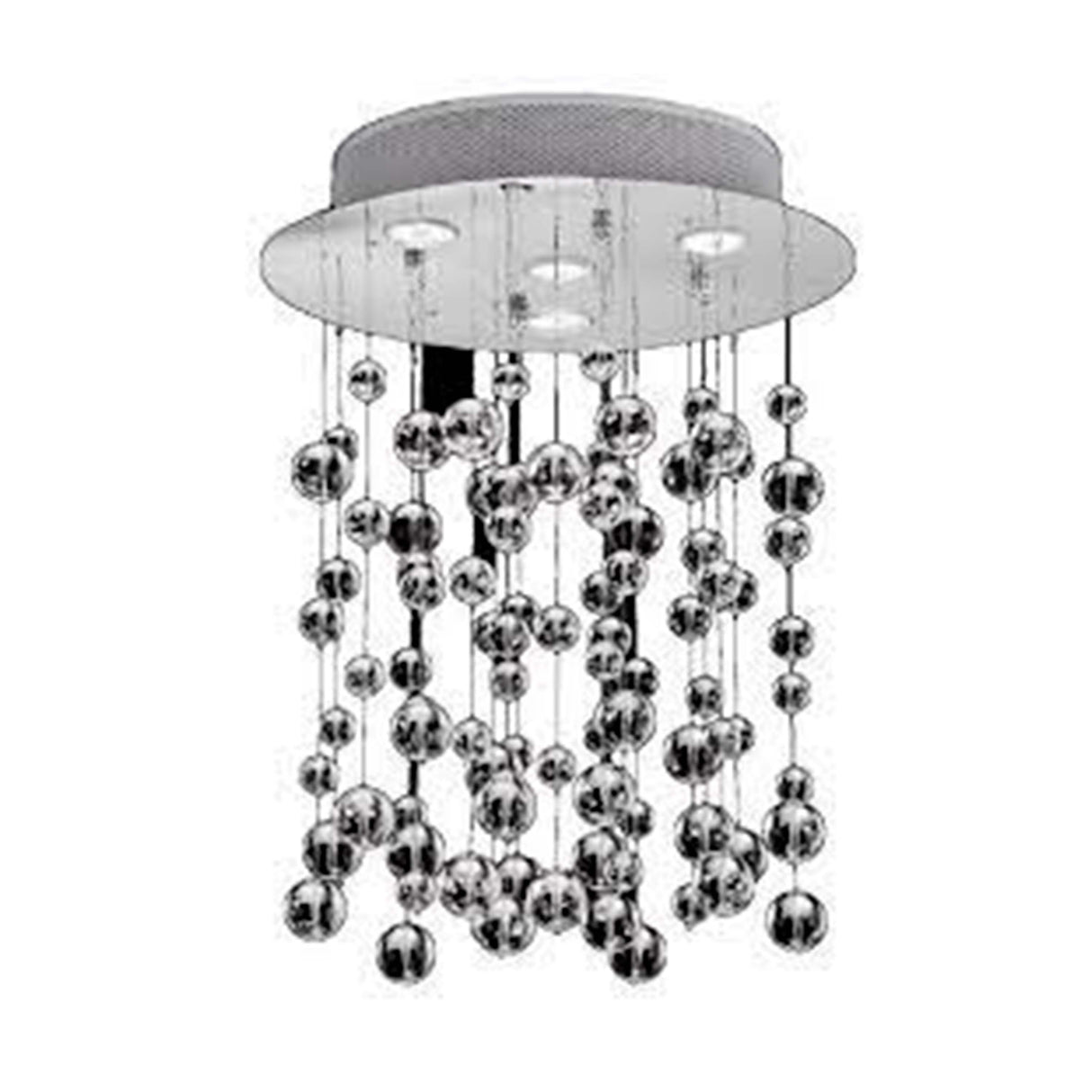 LUMINARIA COLGANTE 40CM GOTAS DE CRISTAL 4 X 50W GU10 S/ FOCO LLUVIA  MCA STRATTO *** HAS 2020***