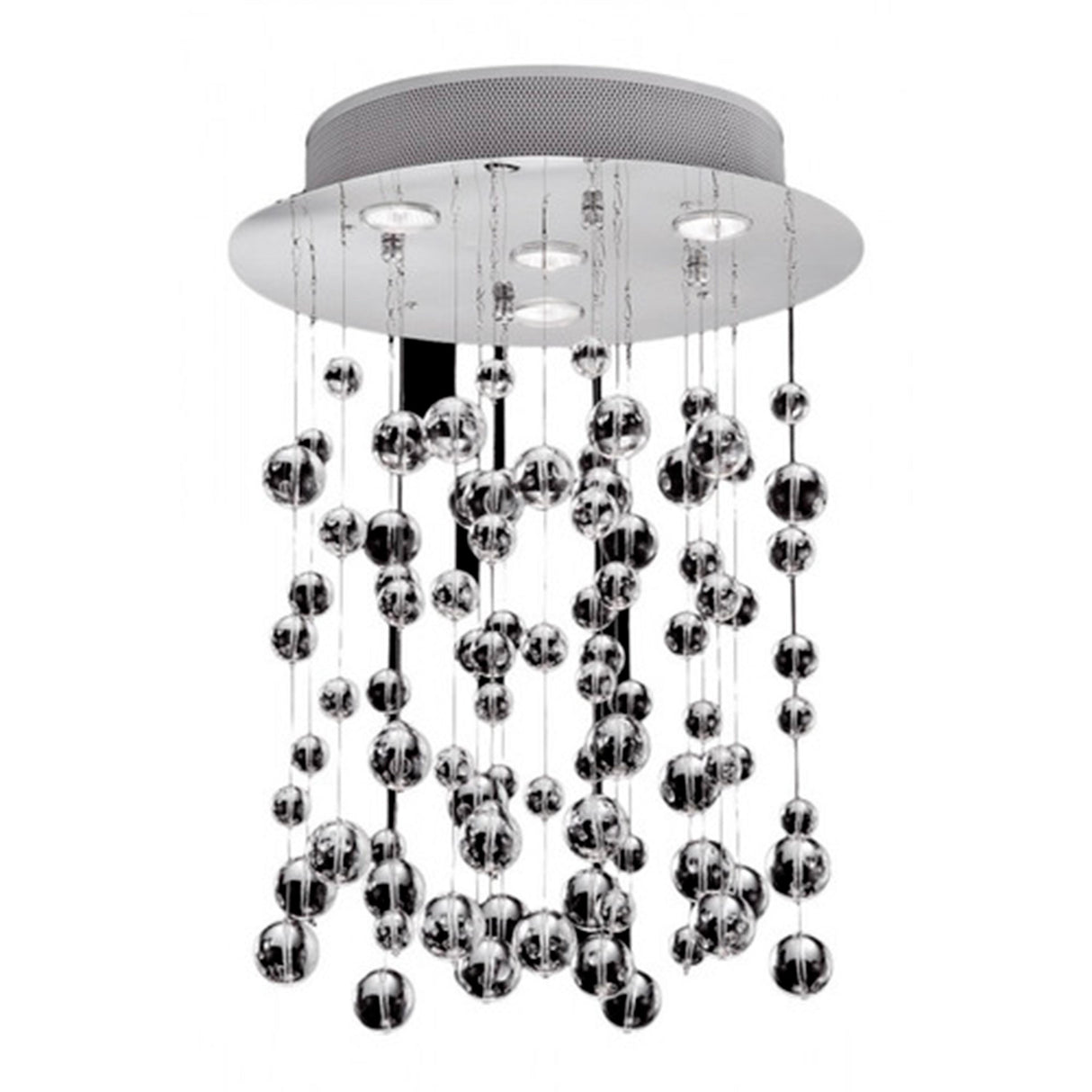 LUMINARIA COLGANTE 40CM GOTAS DE CRISTAL 4 X 50W GU10 S/ FOCO LLUVIA  MCA STRATTO *** HAS 2020***