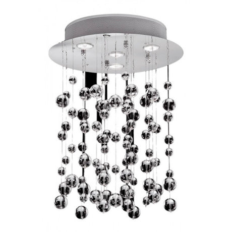 LUMINARIA COLGANTE 40CM GOTAS DE CRISTAL 4 X 50W GU10 S/ FOCO LLUVIA  MCA STRATTO *** HAS 2020***