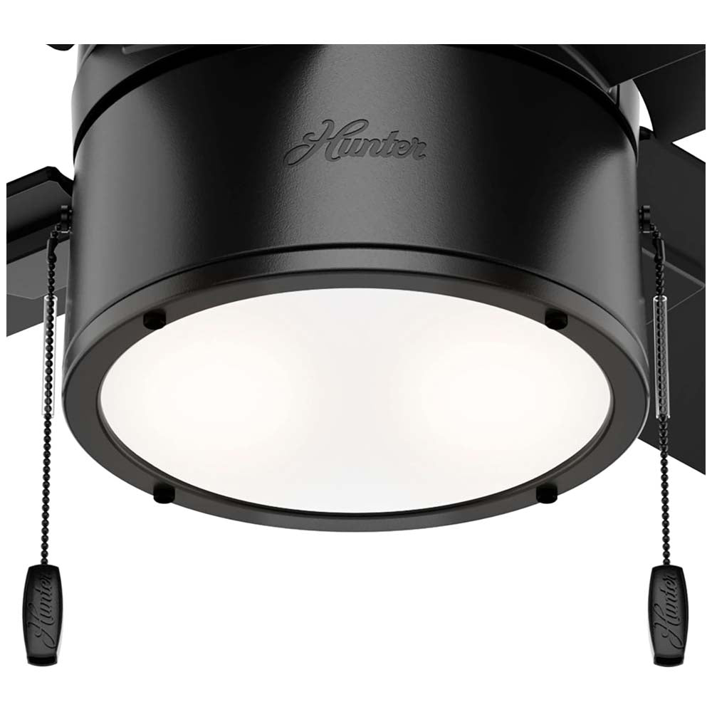 VENTILADOR TECHO 4 ASPAS 52 PULGADAS LED NEGRO MATE 54215 HUNTER