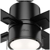 VENTILADOR TECHO 4 ASPAS 52 PULGADAS LED NEGRO MATE 54215 HUNTER