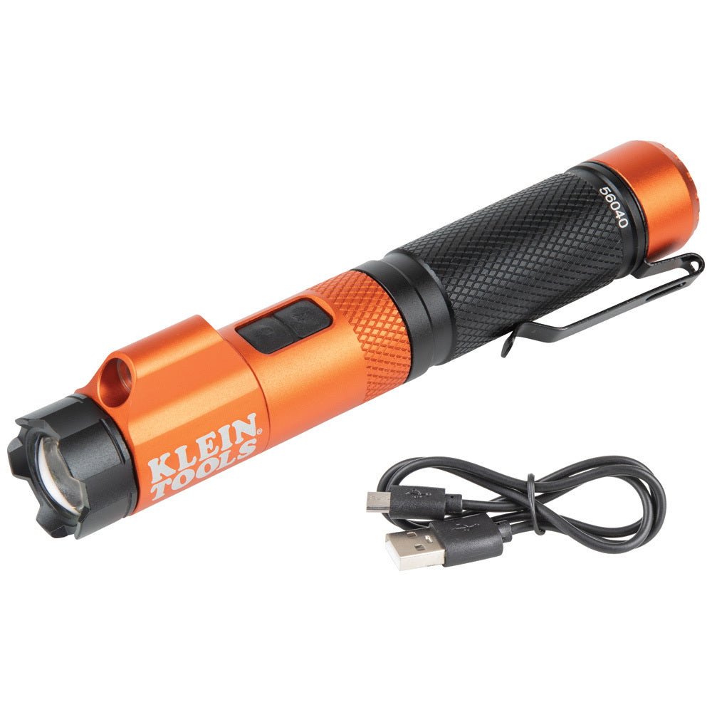 LINTERNA CON ENFOQUE RECARGABLE Y LASER ROJO KLEIN TOOLS