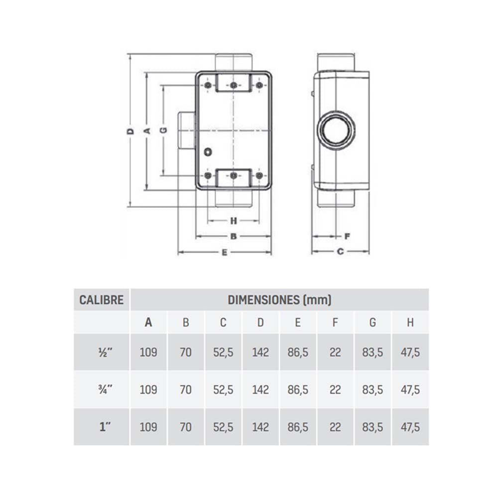 CONDULET DE DERIVACION SF-1 T 1/2" TRAMONTINA *** OFRECER CRE036 ***