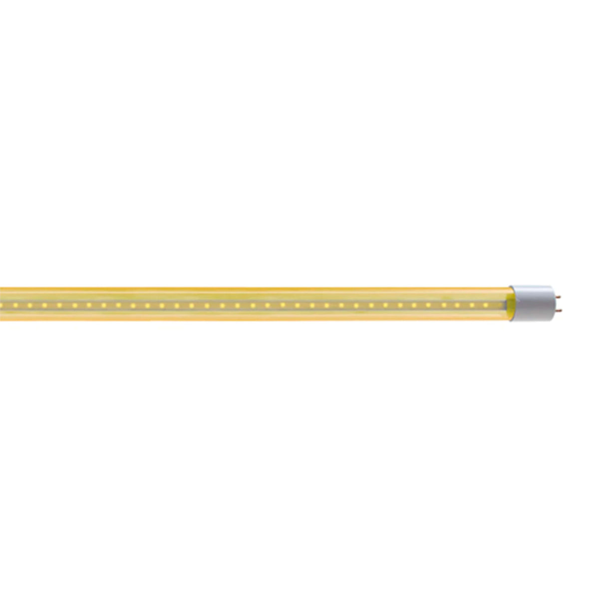 TUBO DE LED T8 CRISTAL AMARILLO 18W 110-240V G13 CONEXION 2 LADOS *** HA. LUMI ***