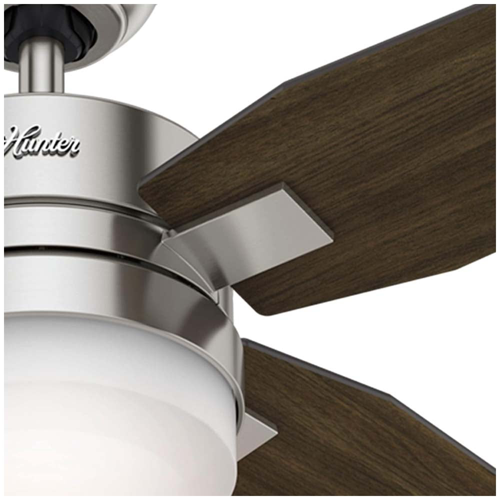 VENTILADOR TECHO 4 ASPAS 50 PULGADAS LED MERCADO NIQUEL CEPILLADO 59207 HUNTER