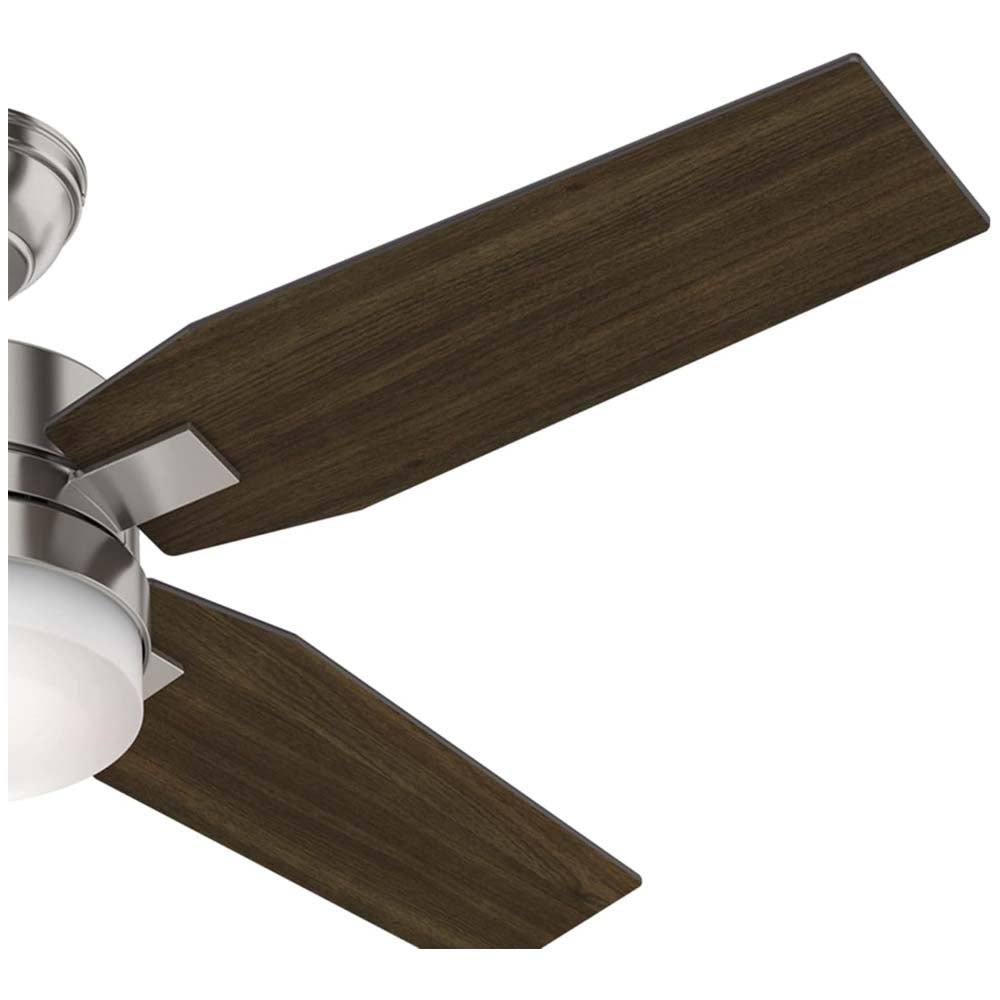 VENTILADOR TECHO 4 ASPAS 50 PULGADAS LED MERCADO NIQUEL CEPILLADO 59207 HUNTER