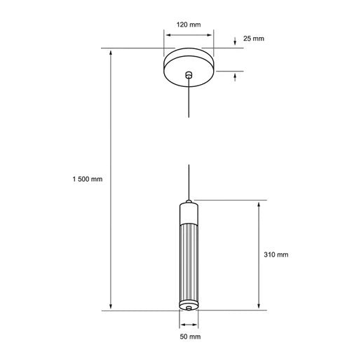 LAMPARA COLGANTE LED ACRILICO 1.5M 5W LUZ CALIDA BRILLANTE NO ATENUABLE