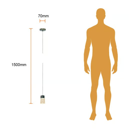 LAMPARA COLGANTE LED CRISTAL 1.50M ALTO 5.5W LUZ CALIDA BRILLANTE NO ATENUABLE