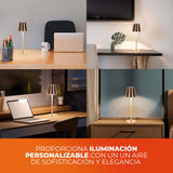 LAMPARA LED DE MESA DE 5 W TACTIL Y RECARGABLE COLOR BRONCE ANTIGUO IMAI II 5DTTLLED11DCCCBA TECNOLITE