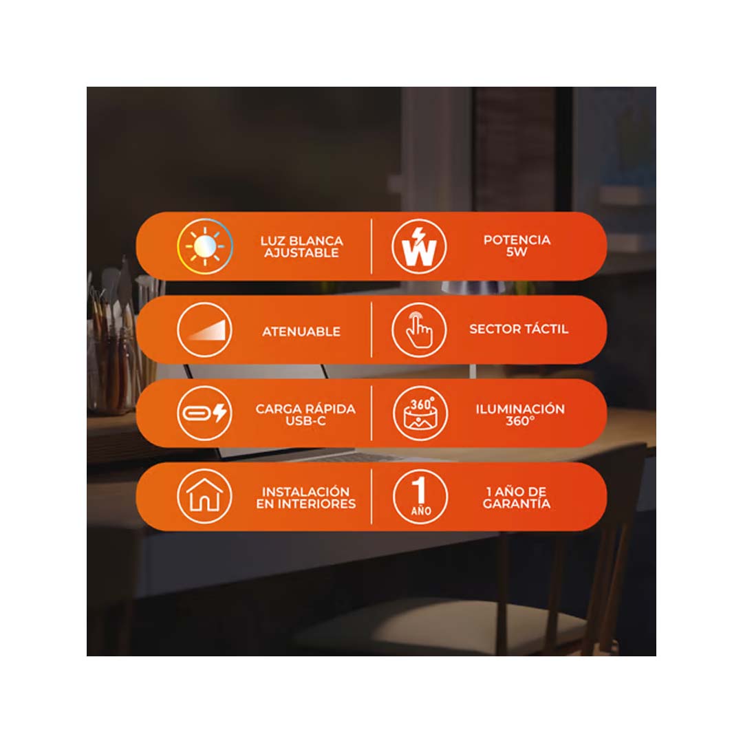LUMINARIO INT LED 5W 4.2VCDLM 30K/40K/65K BCO