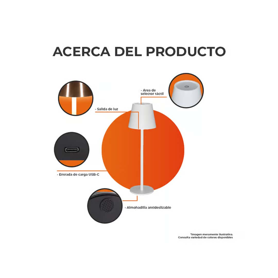 LUMINARIO INT LED 5W 4.2VCDLM 30K/40K/65K BCO