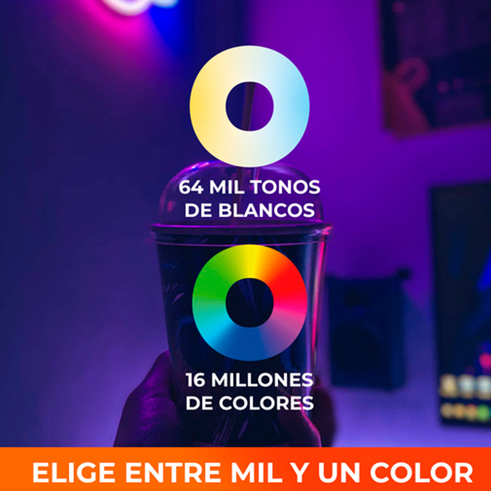 KIT DE 3 LAMPARAS DE LED BASE MR16 5W EN RGB SMART COLOR BLANCO TECNOLITE