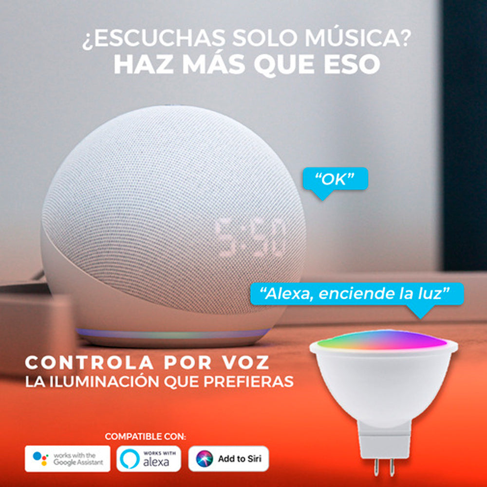 KIT DE 3 LAMPARAS DE LED BASE MR16 5W EN RGB SMART COLOR BLANCO TECNOLITE