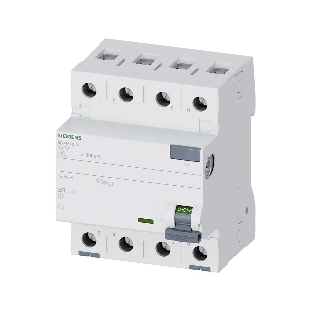 INTERRUPTOR DIFERENCIAL 4P TIPO AC 25A 300 MA AC: 400V MCA SIEMENS