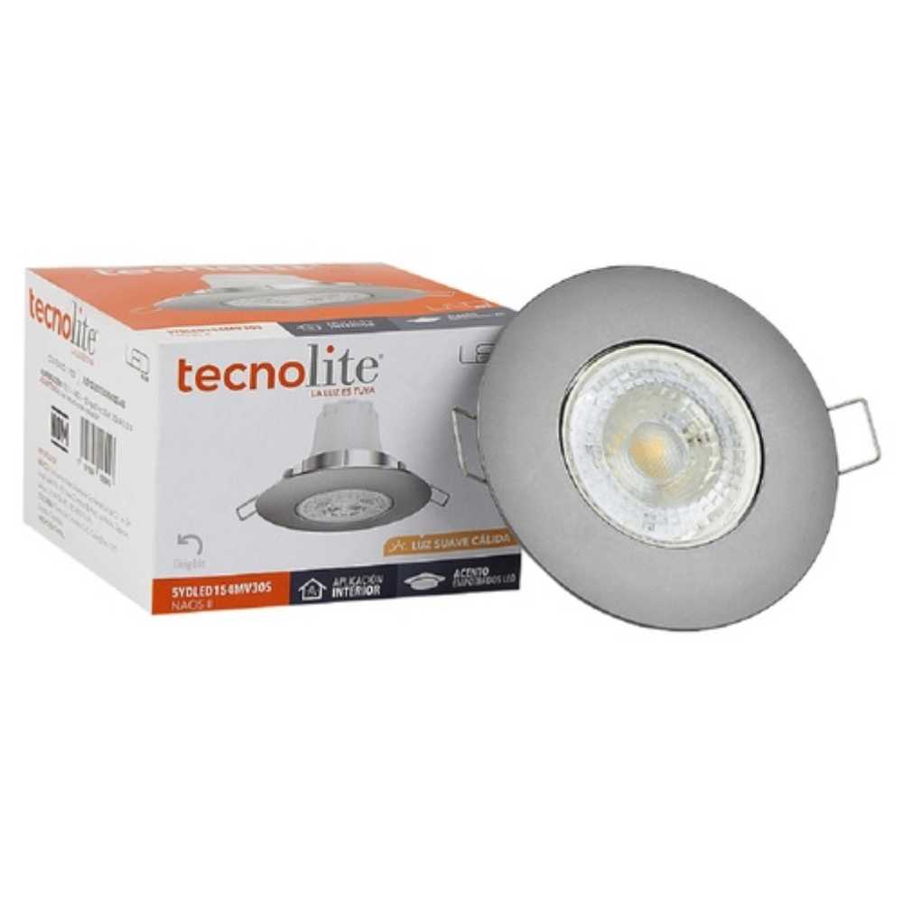 LÁMPARA EMPOTRABLE LED TECNOLITE NAOS II 5.5W LUZ SUAVE CÁLIDA NO ATENUABLE LED INTEGRADO
