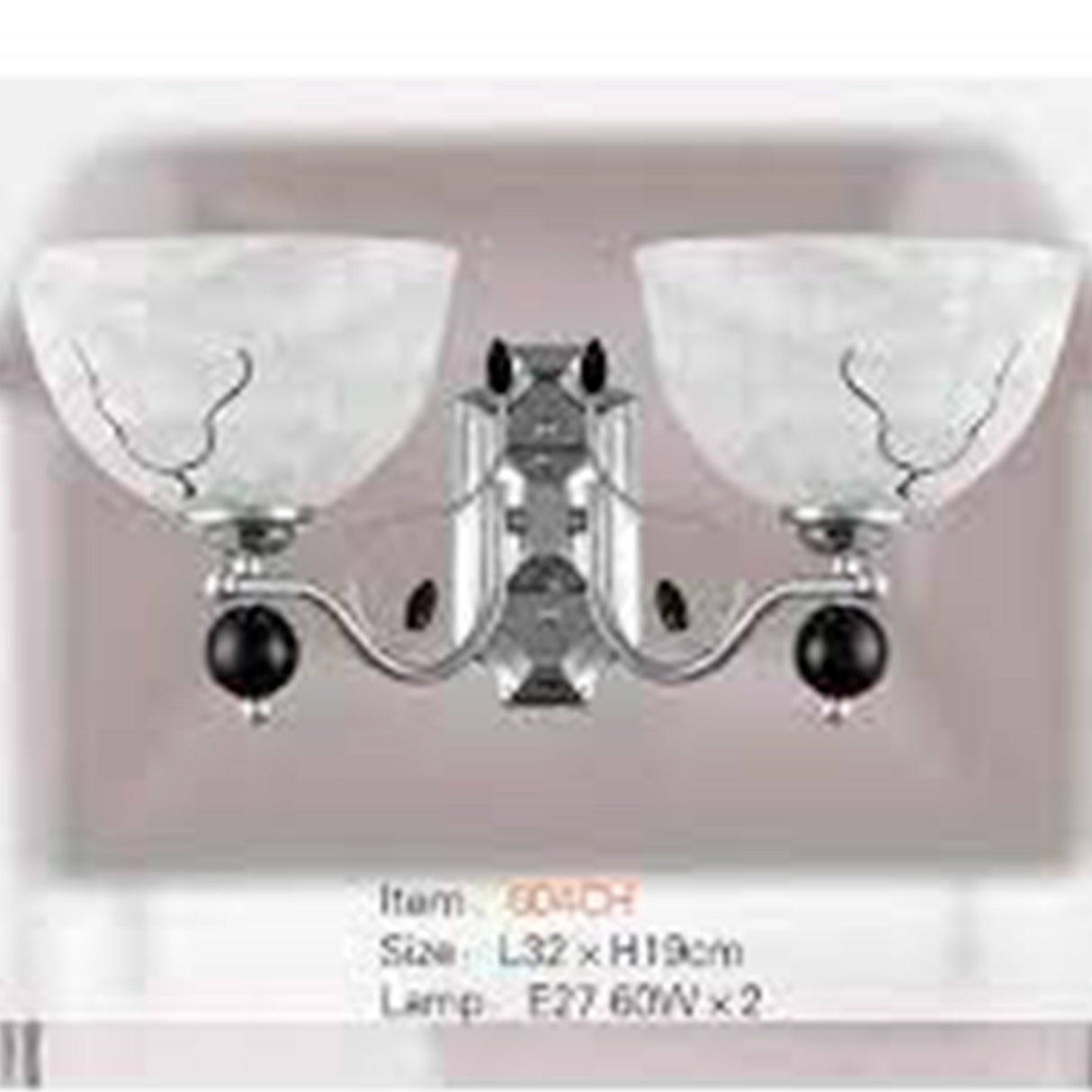 ARBOTANTE GRIETAS CROMADO 2L320XH190MM E27 2X60W IIDSA *** HA. LUMI ***