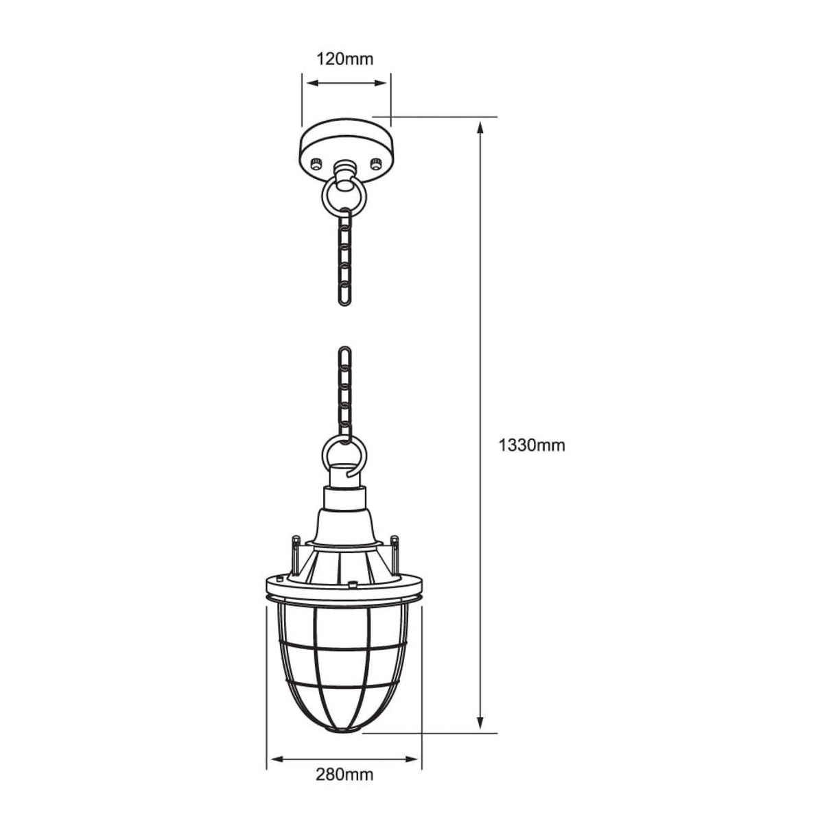 COLGANTE METÁLICO TECNOLITE POLARIS 1.33M DE ALTURA 60W BASE E27 NO INCLUYE FOCO ***TECNOLITE HAE***