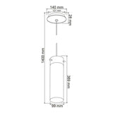 LUMINARIO INT. COLGANTE/SUSPENDIDO 8.5W/127V. PC SATINADO/OPALINO E27 SIN FOCO LIMENA ***HAE 2024***