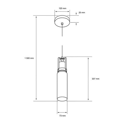LAMPARA COLGANTE CRISTAL 1.5M MAX 60W 1BASE E27 S/FOCO