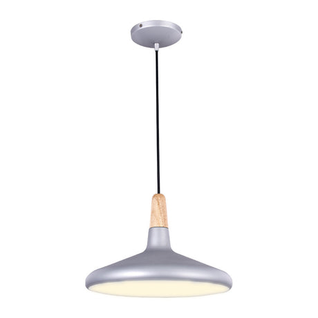 LUMINARIO SUSPENDIDO DECORATIVO INT. 8.5W/100-240V. E27 ALUM. ACERO SATINADO MERIDIANA ***TECNOLITE HAE***