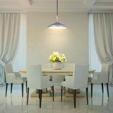 LUMINARIO SUSPENDIDO DECORATIVO INT. 8.5W/100-240V. E27 ALUM. ACERO SATINADO MERIDIANA ***TECNOLITE HAE***