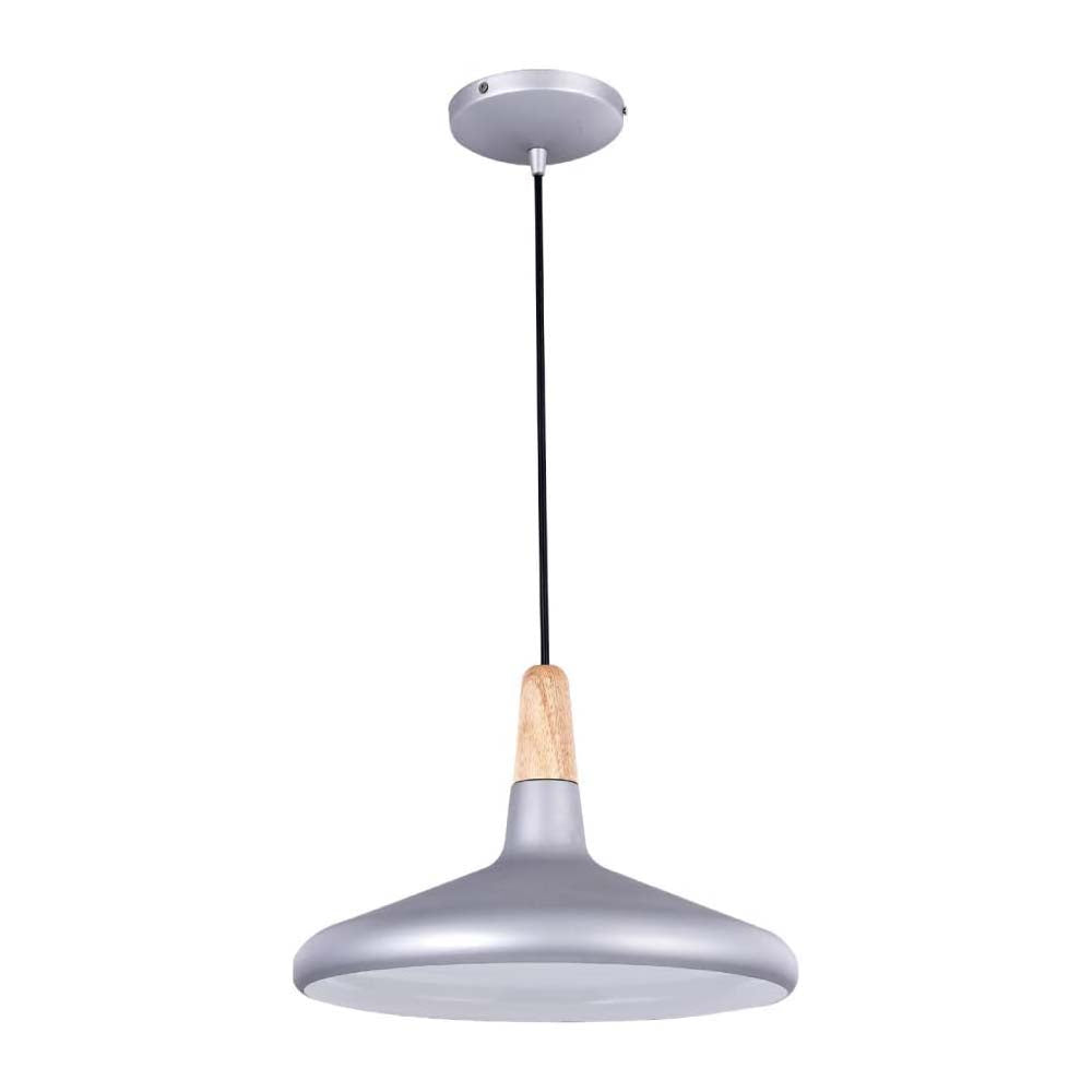 LUMINARIO SUSPENDIDO DECORATIVO INT. 8.5W/100-240V. E27 ALUM. ACERO SATINADO MERIDIANA ***TECNOLITE HAE***