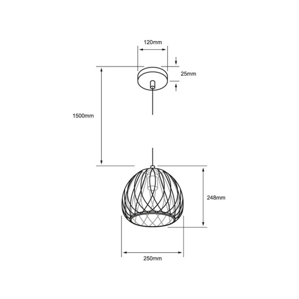 LUMINARIO INT. COLG. 8.5W/100-240V. CRISTAL ACERO NEGRO KOEIA II ***HAE 2024***