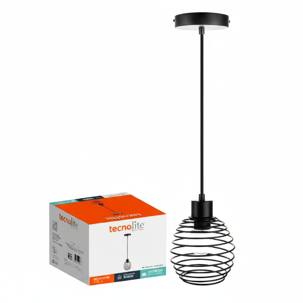 LAMPARA COLGANTE DE METAL 1.50 M DE ALTURA POTENCIA MAX. 60 W 1 BASE E27 NO INCLUYE FOCO 60CTL6127MVN