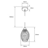 LUMINARIO INT. COLG. 8.5W/100-240V. ACERO NEGRO KITAL III