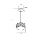 COLGANTE DE CRISTAL MIMOSA TECNOLITE 1.70 METROS DE ALTURA POTENCIA MÁXIMA 60W 3 BASES E27 NO INCLUYE FOCOS ***TECNOLITE HAE***