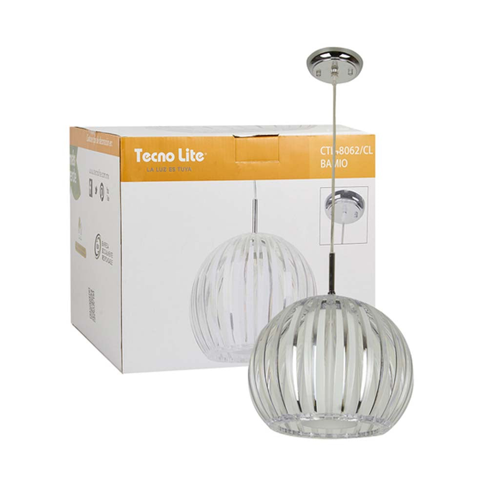 COLGANTE METÁLICO TECNOLITE BAMIO 1.52M DE ALTURA 60W BASE E27 NO INCLUYE FOCO