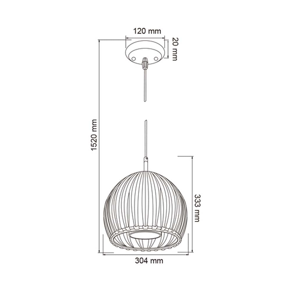 COLGANTE METÁLICO TECNOLITE BAMIO 1.52M DE ALTURA 60W BASE E27 NO INCLUYE FOCO